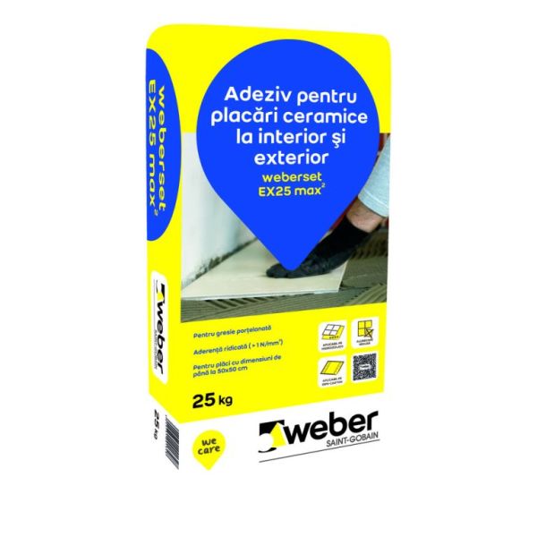 .Weber EX 25 kg GRI (48/pal) adeziv terac. inter/exter