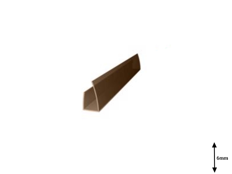 Profil U 6 mm lateral 2.1 m Bronz-sur