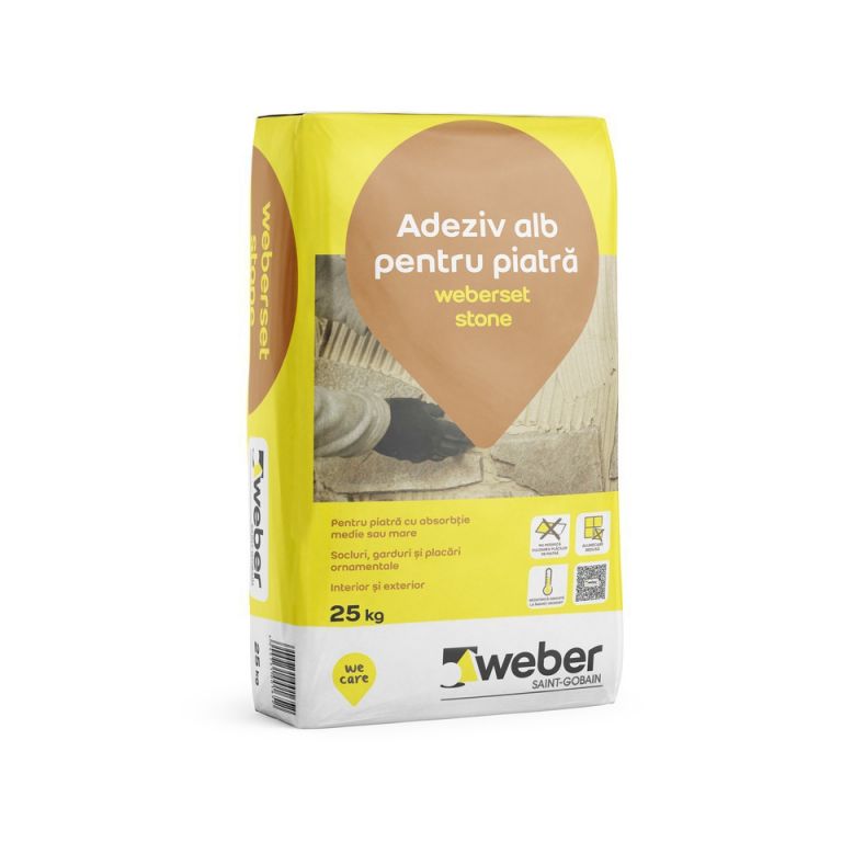 .Weber set stone adeziv alb pt piatra 25 kg int/ext (48 saci/pal)