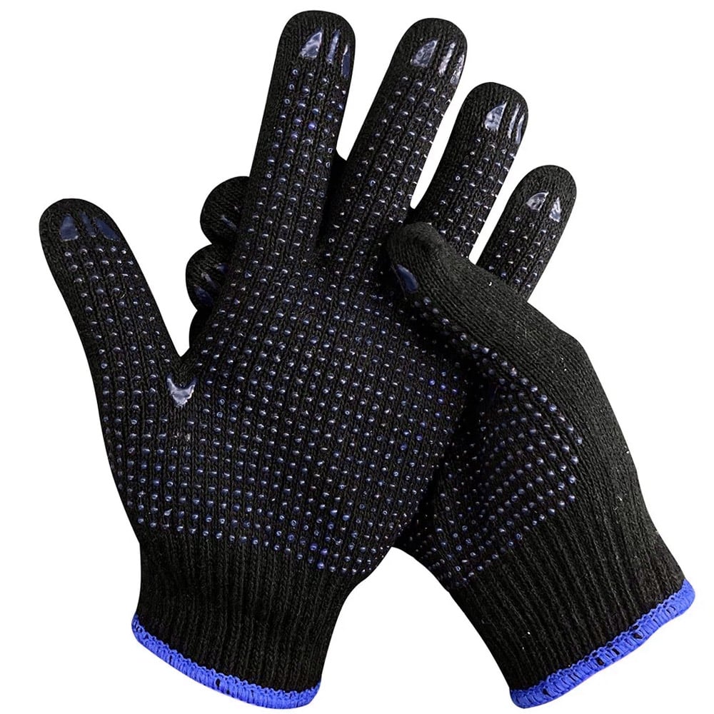 Manusi Negre tricot cu puncte negre din PVC M11 blister