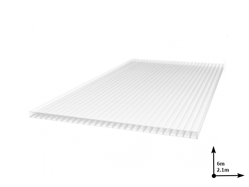 Policarbonat Bauglas Super rezistent 10 mm Transparent 6 m*2.1 m Euro