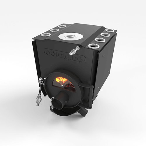 .Soba COLORADO cu cerc+sticla 4-7 KW/130m3/ 695mm*490mm*665mm/volum 43dm3/teava d 120 + Suport Cloud pt Soba COLORADO 4-7 KW (27108) 61 cm