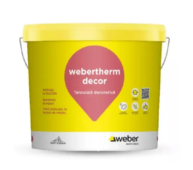 Tencuiala decorativa scoarta zgiriata 2.0 mm Webertherm decor R630 100A (alba) 25 kg acrila cu silicon pt polistiren Tencuiala decorativa scoarta zgiriata 2.0 mm Webertherm decor R630 100A (alba) 25 kg acrila cu silicon pt polistiren