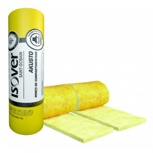 Vata min. Isover Akusto Twin λ39 100 mm / 9 m2 (1.2m*7.5m) (1 pal=24 rul)