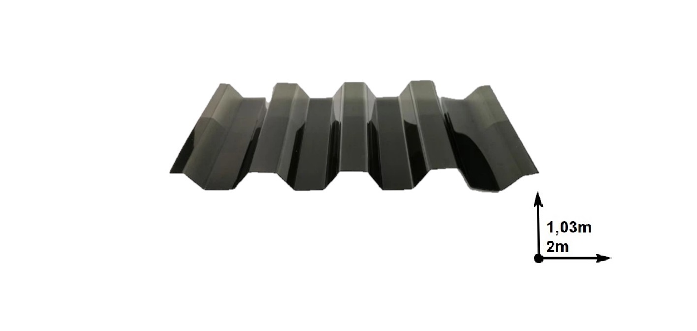 Policarbonat solid trapez 2,0m*1,03m bronz sur UV 0,8mm Italia