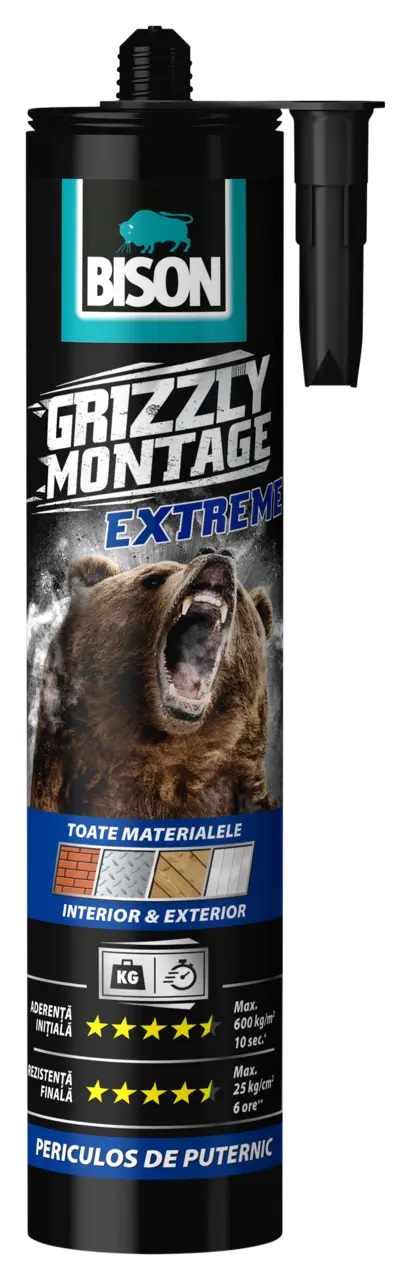 Adeziv Bison Grizzly Montage Extreme alb 440 gr. Adeziv Bison Grizzly Montage Extreme alb 440 gr.