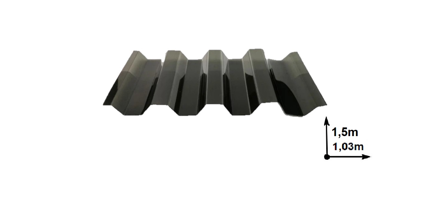 Policarbonat solid trapez 1,5m*1,03m bronz sur UV 0,8mm Italia