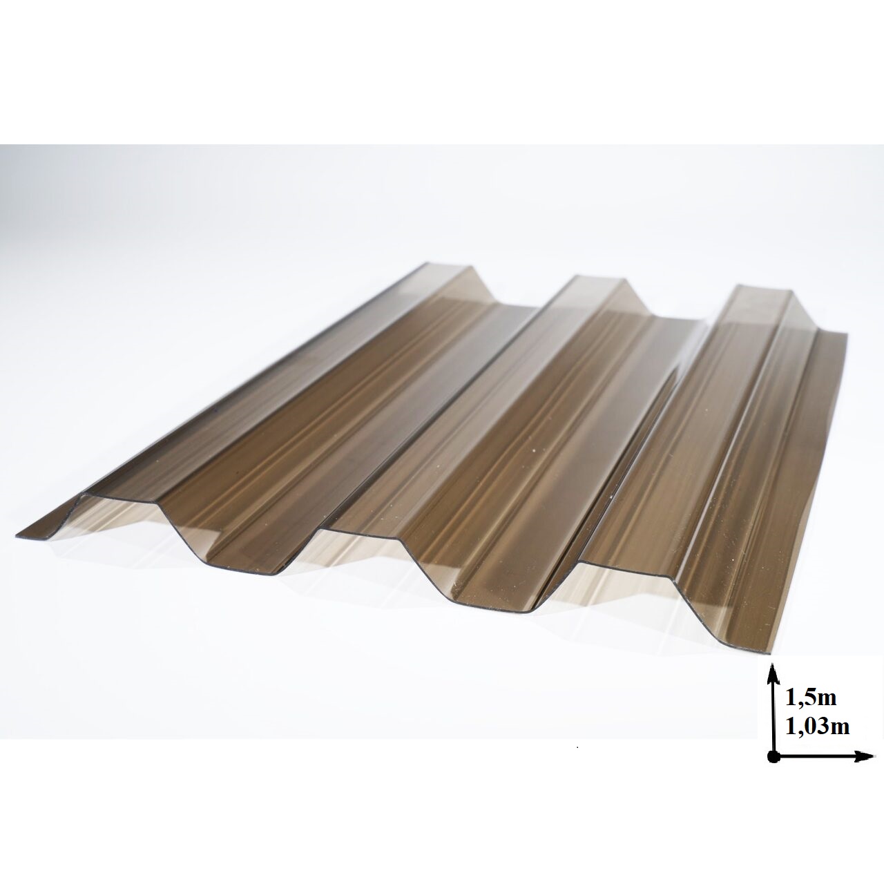 Policarbonat solid trapez 1,5m*1,03m bronz UV 0,8mm Italia