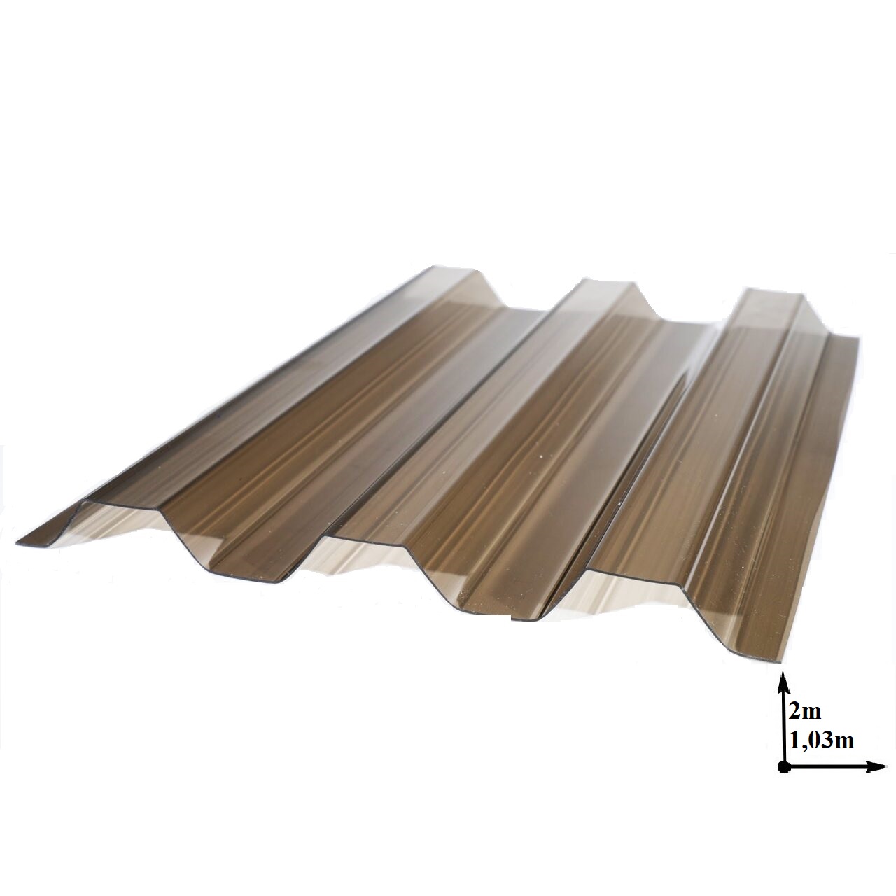 Policarbonat solid trapez 2,0m*1,03m bronz UV 0,8mm Italia